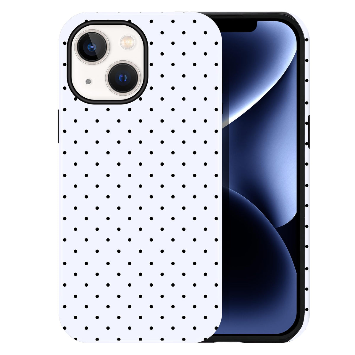 Polka Dot Pattern Phone Case for iPhone 17 6.3", White
