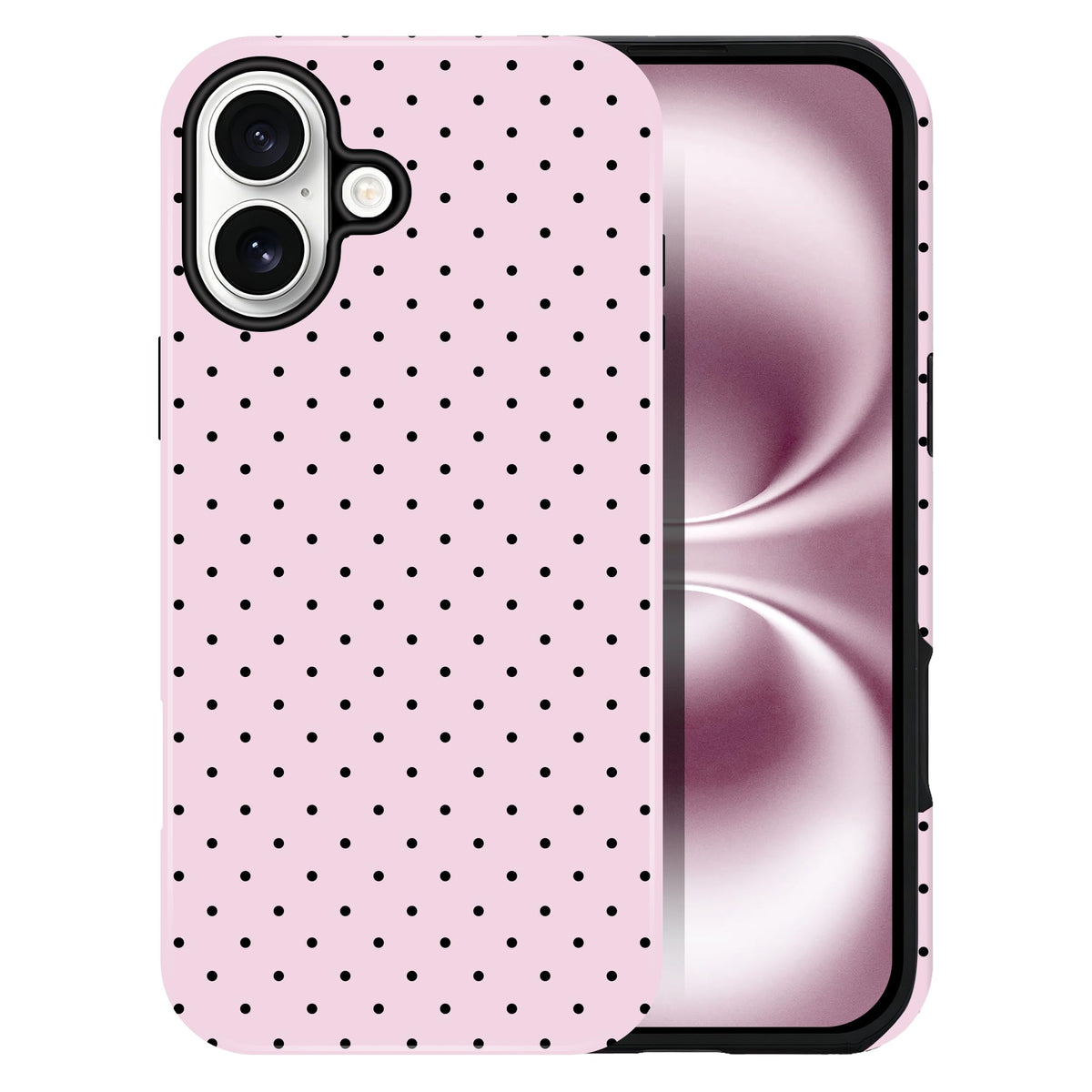 Polka Dot Pattern Phone Case for iPhone 17 6.3", White