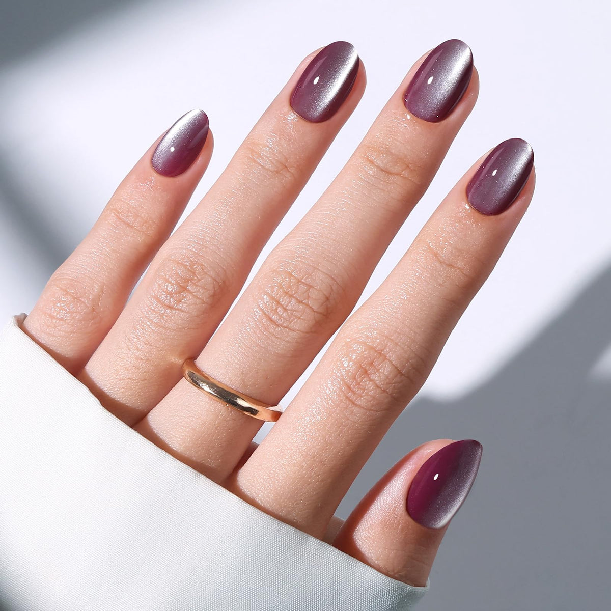 Modelones Black Press on Nails Short, Halloween Oval Fall Fake Nails