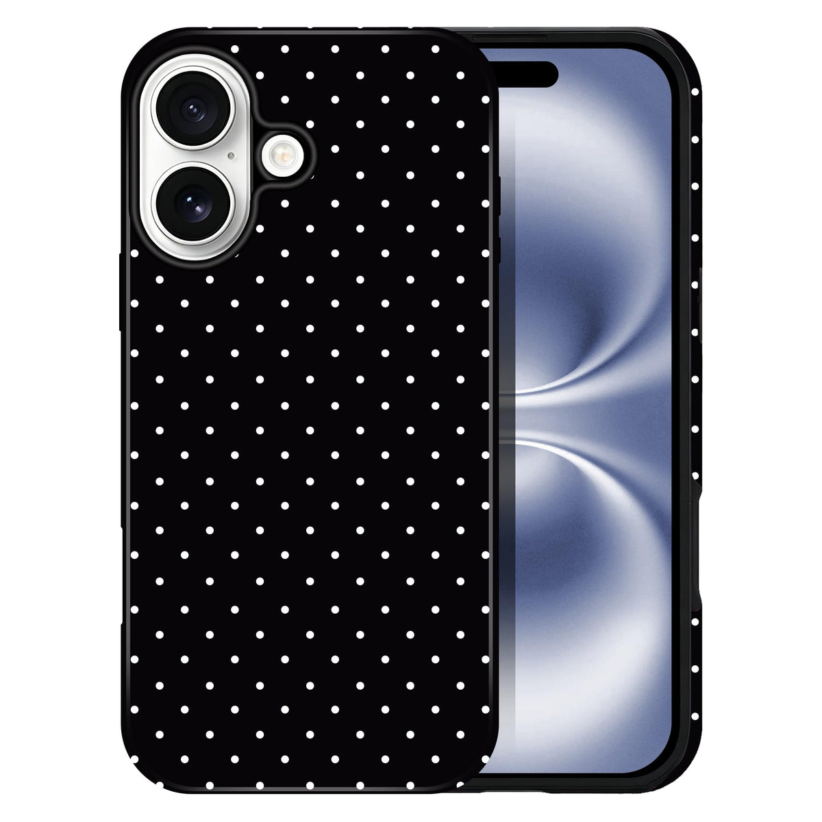 Polka Dot Pattern Phone Case for iPhone 17 6.3", White