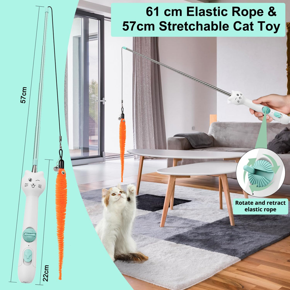 TBTeek Cat Toys, Rechargeable, 3 Light Modes & 5 Fun Patterns