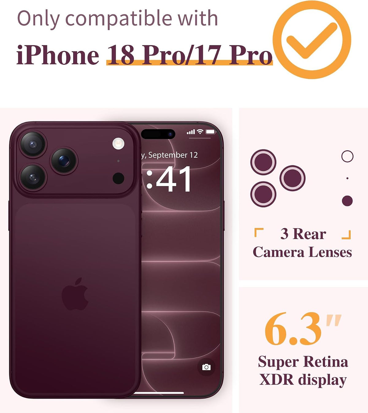 GVIEWIN for iPhone 17 Case Floral Clear Slim Women