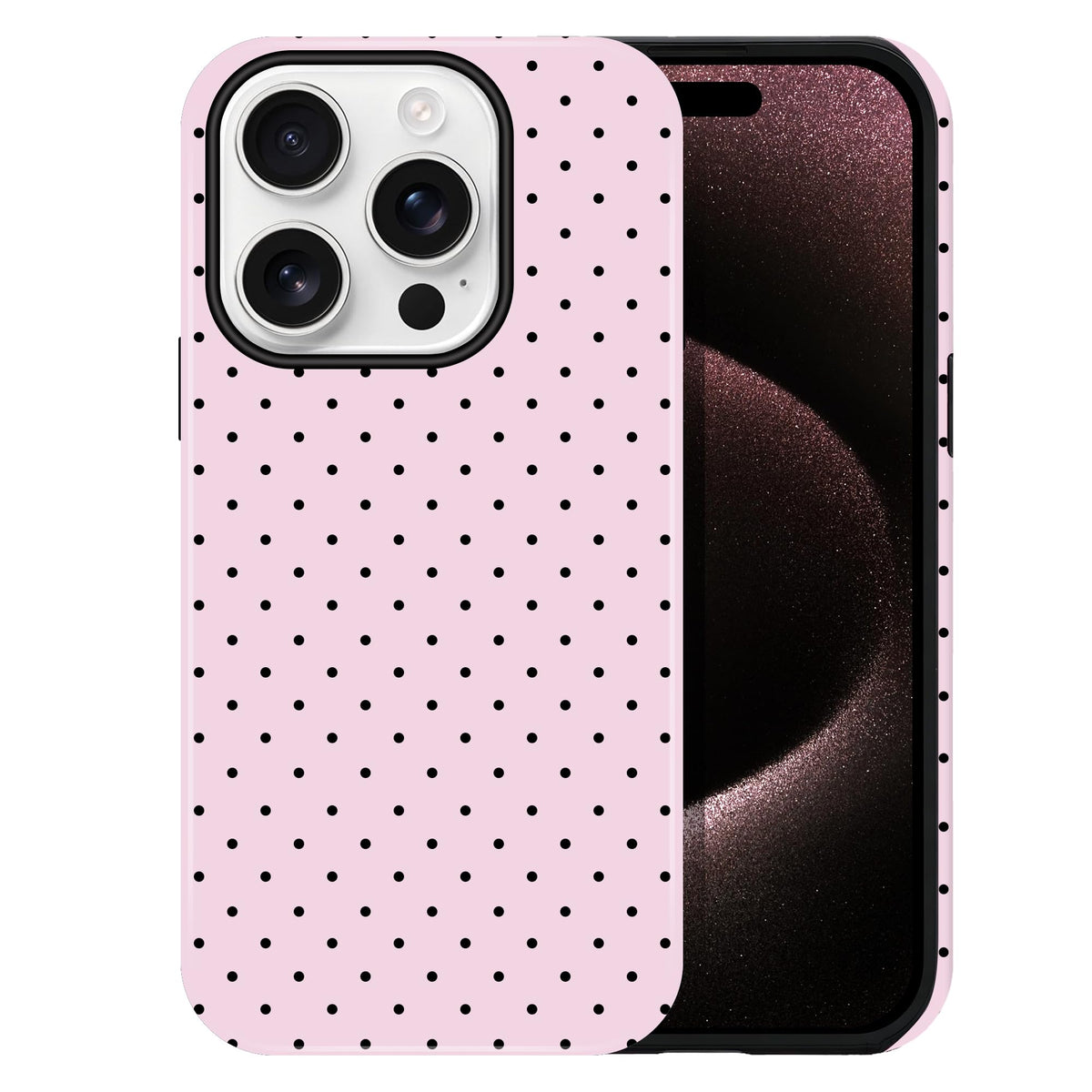 Polka Dot Pattern Phone Case for iPhone 17 6.3", White