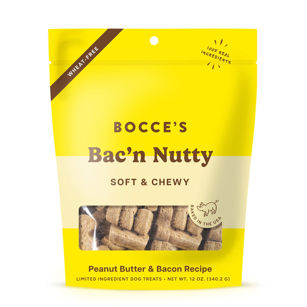 Bocce's Bakery Say Moo Soft & Chewy Dog Treats, Beef & Cheddar Flavor, 6 oz