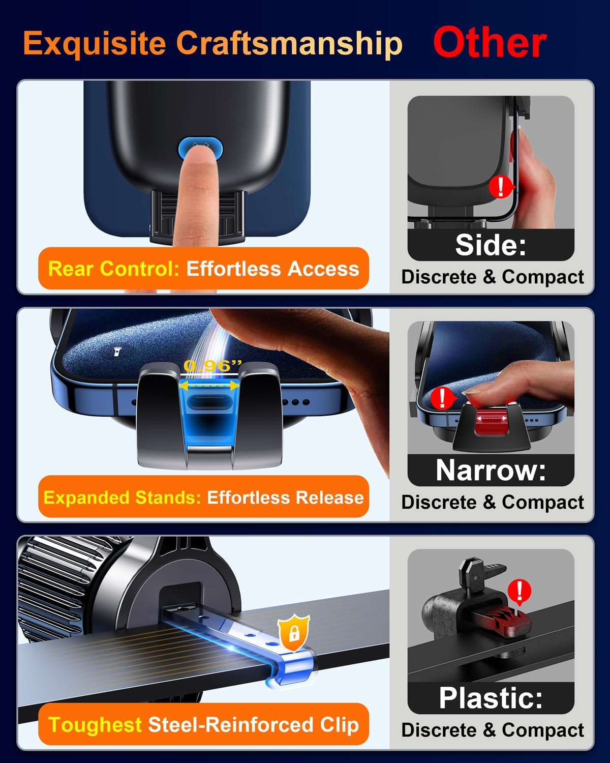 Qifutan Dash Mounted Holders Phone Holders for Your Car Phone Mount for Car Windshield Dashboard Air Vent Universal Pads Mats Mounts Hands Free Automobile Cell Phone Holder Fit for iPhone Smartphone