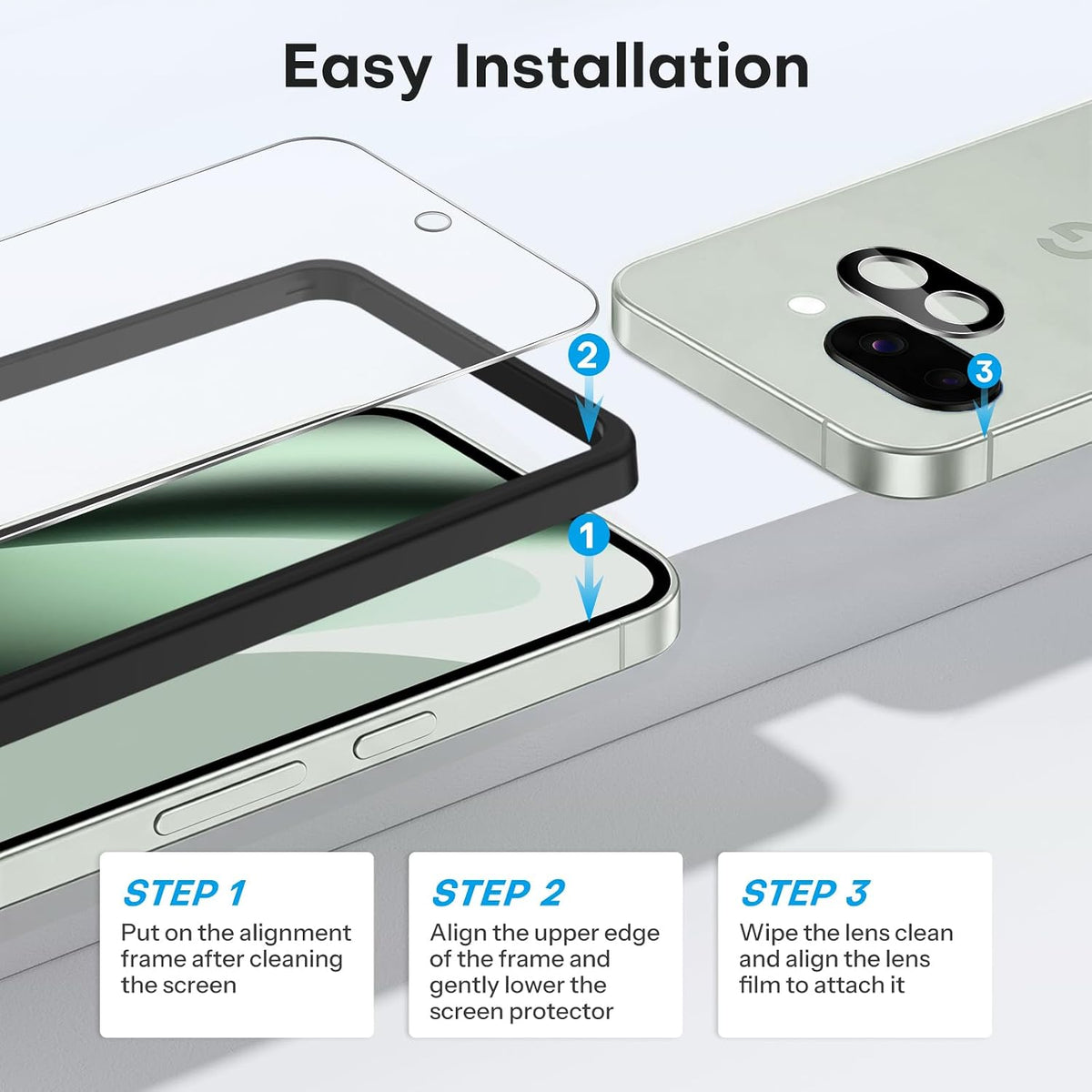 OMOTON 3+2 Pack for Google Pixel 11 Screen Protector 6.3-inch
