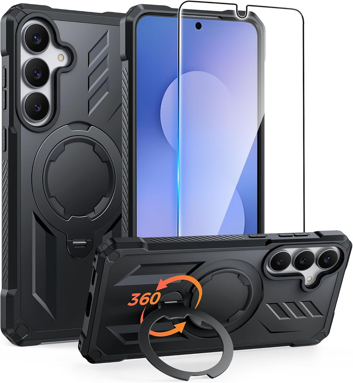 FNTCASE for iPhone 17 Case with 360 Spin Magnetic Stand
