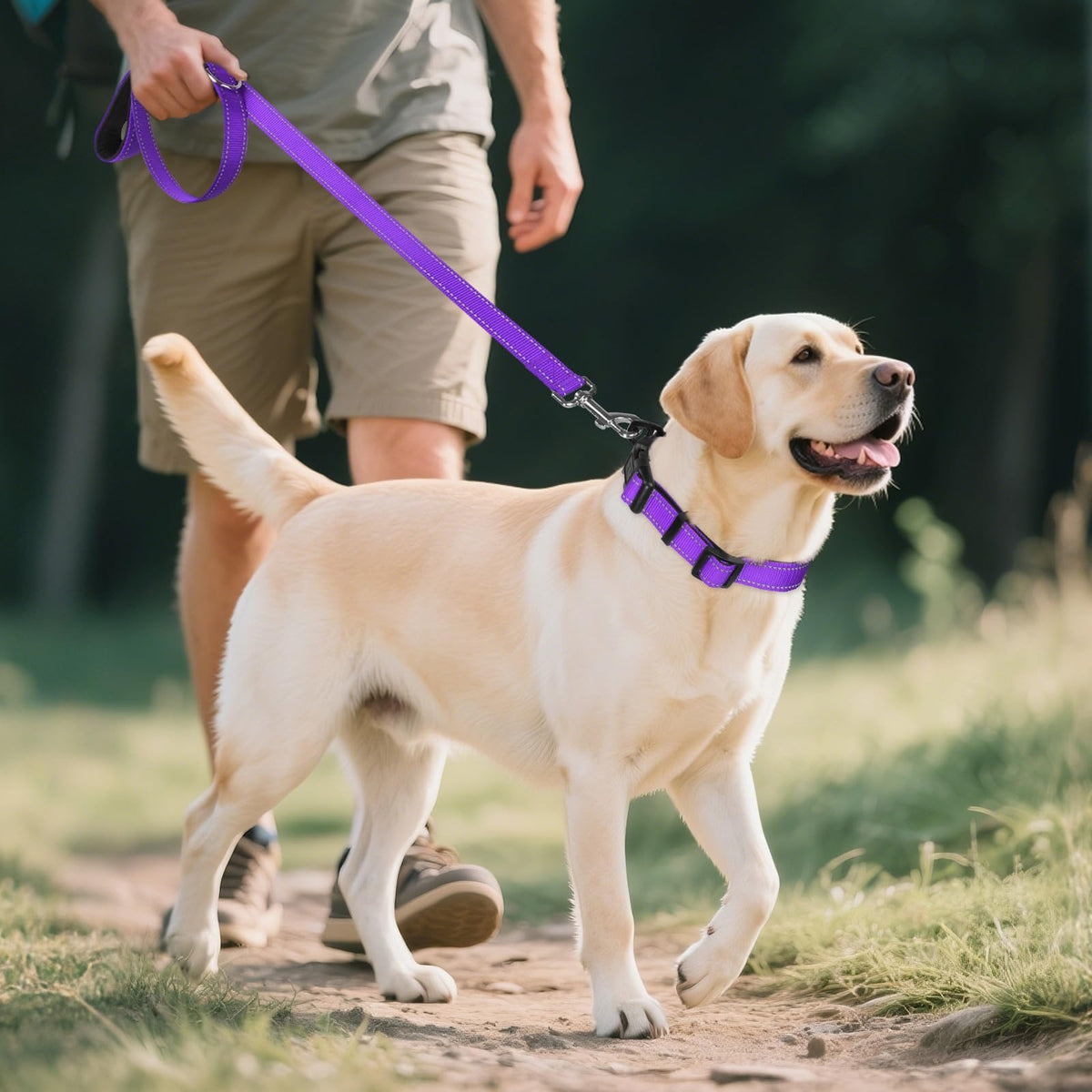 Joytale Reflective Dog Collar, Adjustable Neoprene Padded, Teal M