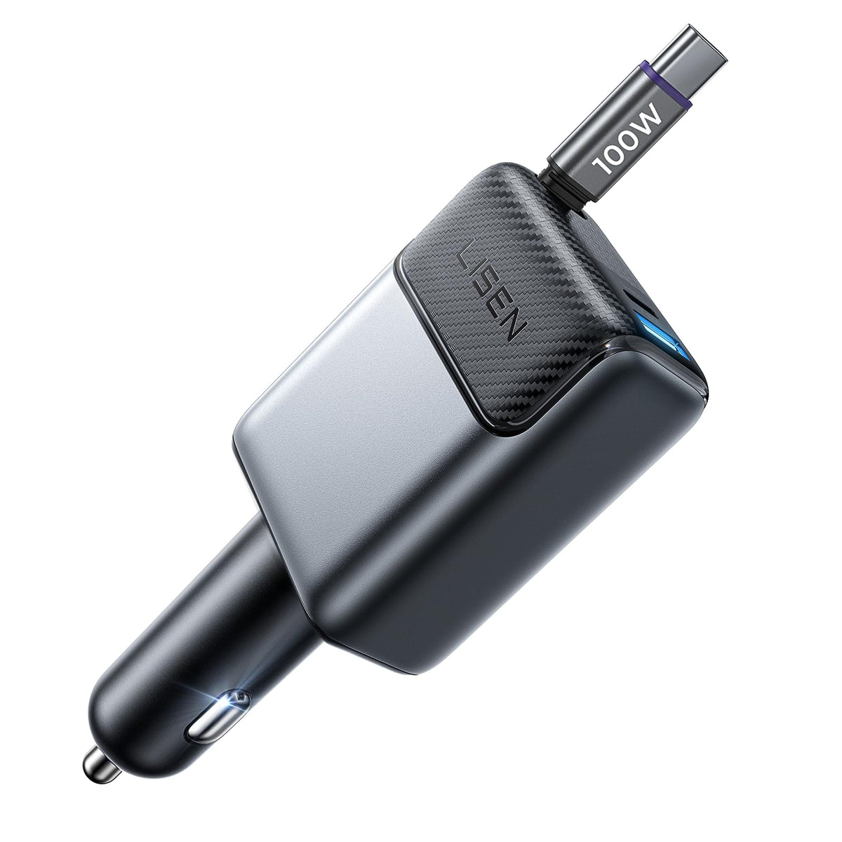 LISEN Retractable Car Charger, 84W Car Adapter USB C Fast Charger, 2 Pack
