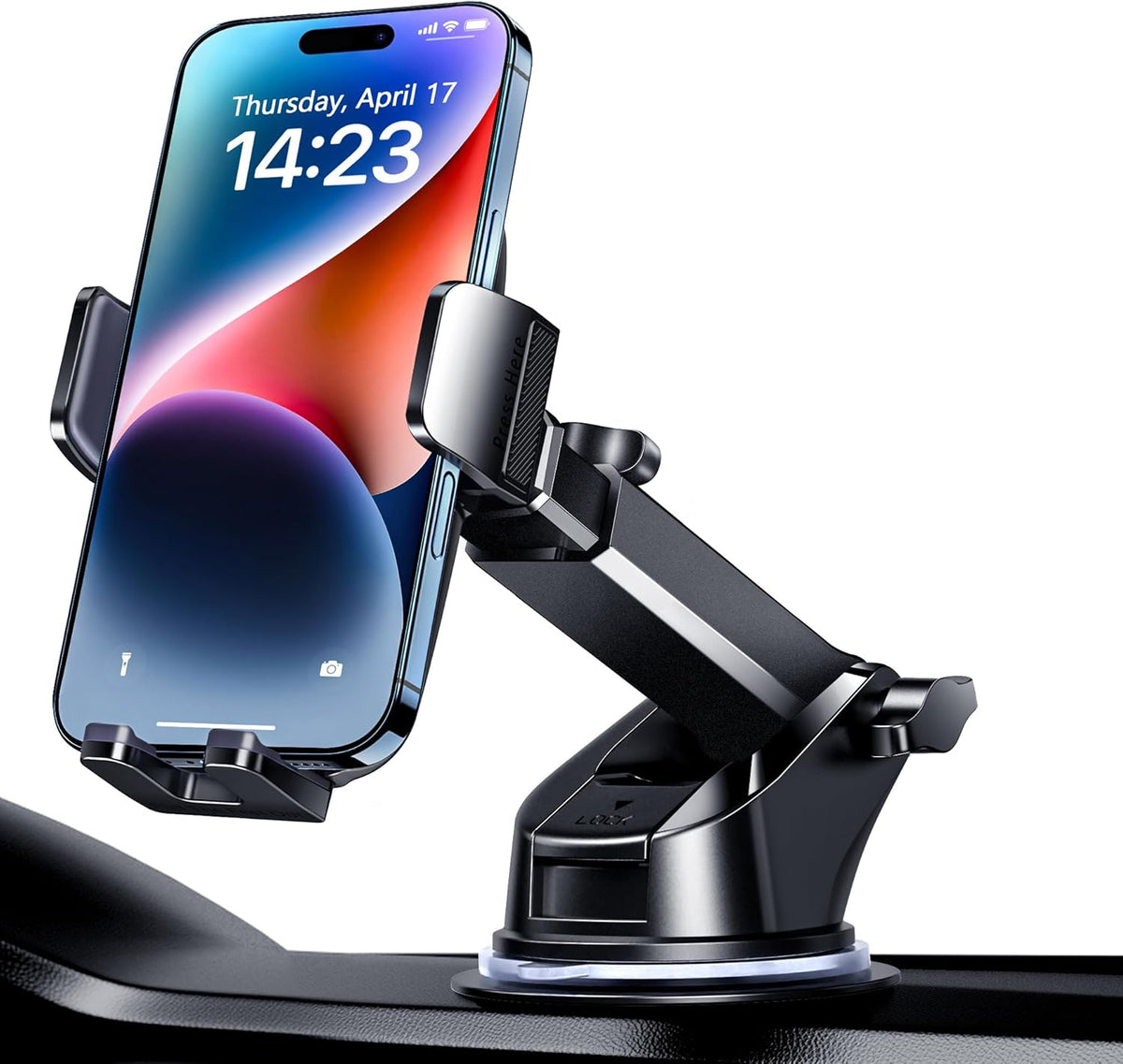 Qifutan Car Phone Holder Mount Phone Mount for Car Windshield/Dashboard/Air Vent Holder for iPhone & Android Smartphone, 360° Adjustable, Cell Phone Camera Mounts