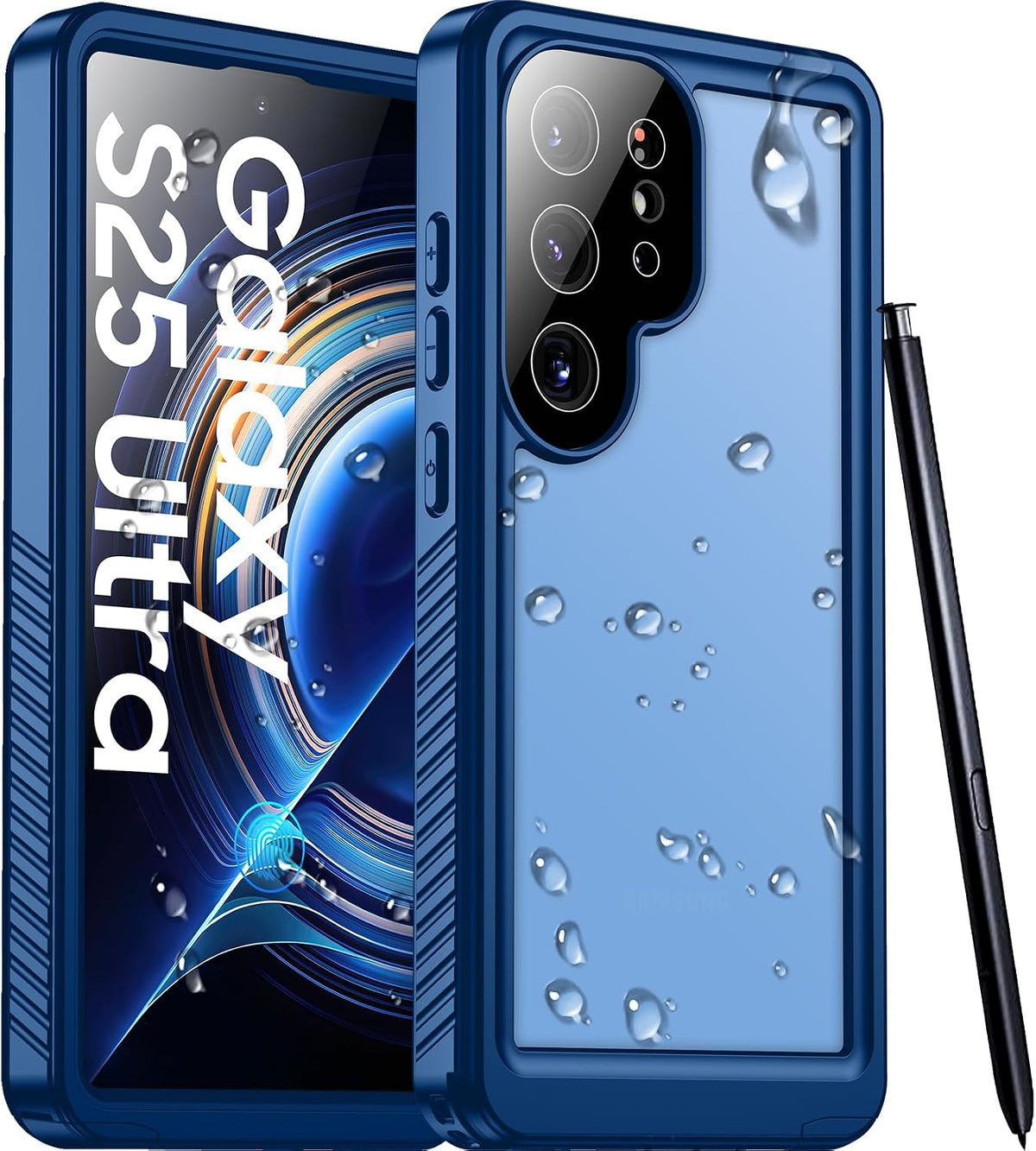Temdan Compatible with iPhone 17 Pro Case,Waterproof Built-in Screen & Camera Protector IP68 Underwater Full Body 17FT Military Dropproof Shockproof Phone Case 6.3"-Blue/Clear