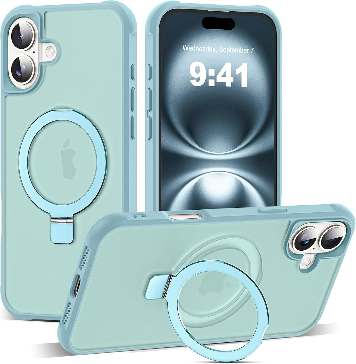 SKYLMW Compatible with iPhone 16 Pro Max Case with Stand,Rose