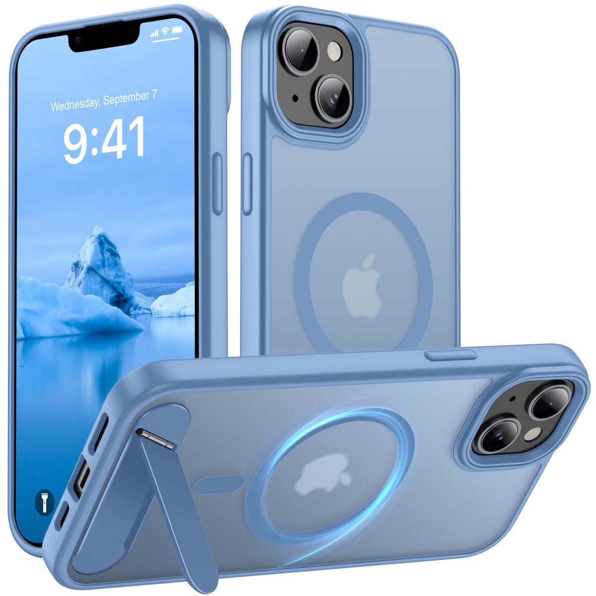 Magnetic Compatible with iPhone 16 Case, [Built-in Kickstand][Full Camera Protection][Compatible with MagSafe][Anti-Fingerprint] Shockproof Phone Case for iPhone 16 6.1",Brown