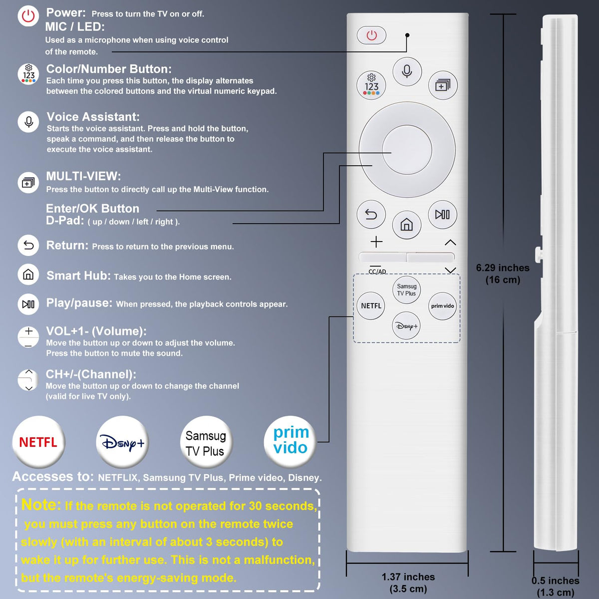 for-LG-Magic-Remote, Gvirtue Solar Voice Remote Control for-LG-Smart TV