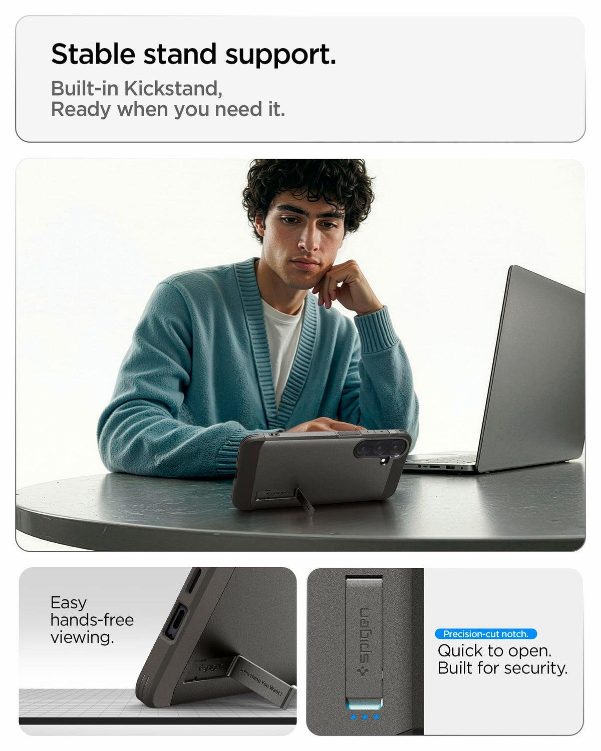 Spigen for Galaxy S26 Case, Tough Armor MagFit [Kickstand] [Compatible with MagSafe] [Military-Grade Protection] - Black