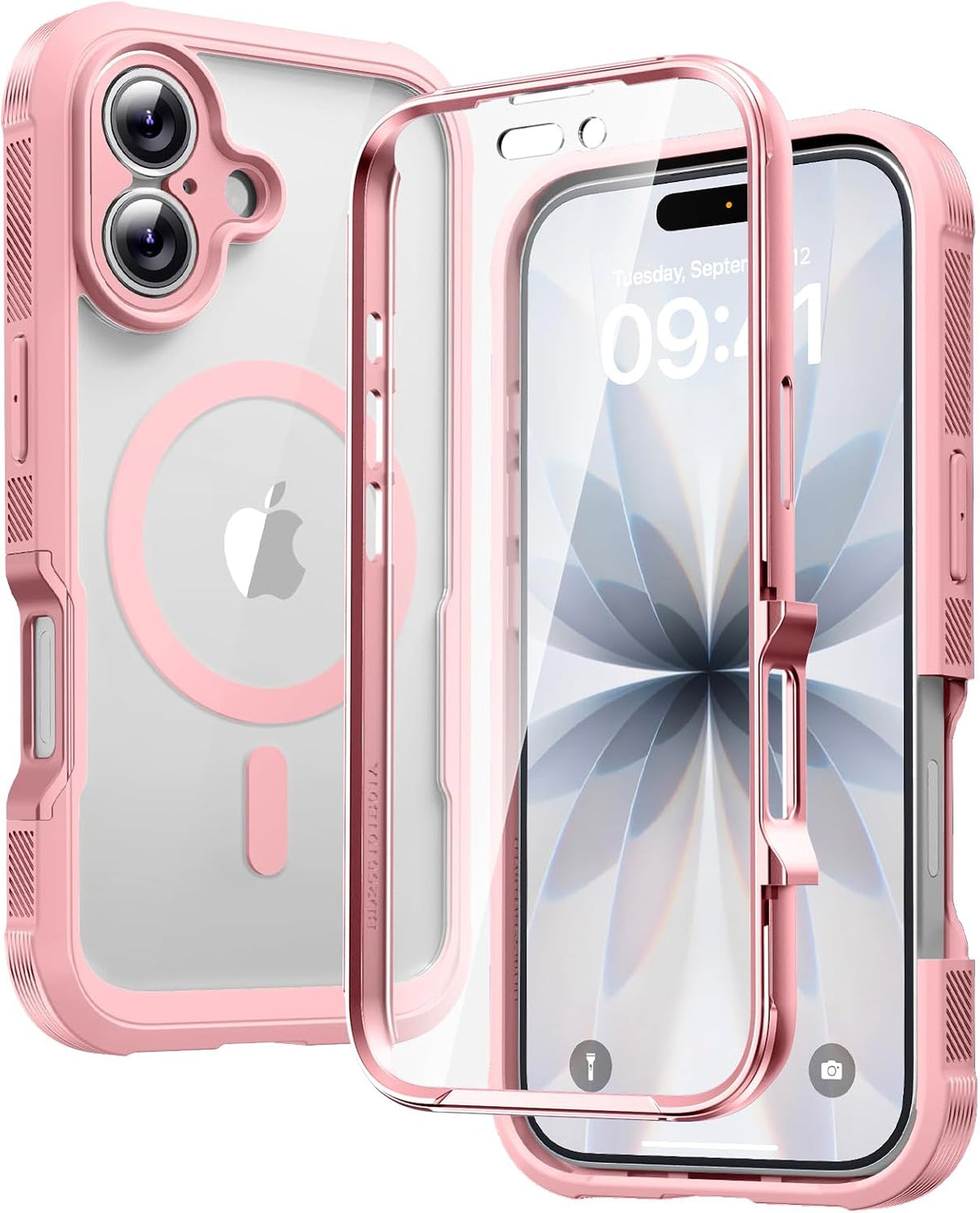 Diaclara Designed for iPhone 15 Plus Case 6.7 Inch, Full-Body Clear Bumper Cases w/Built-in Screen Protector, 360 Protective Rugged Case + Glass Camera Lens Protector,Mint Green