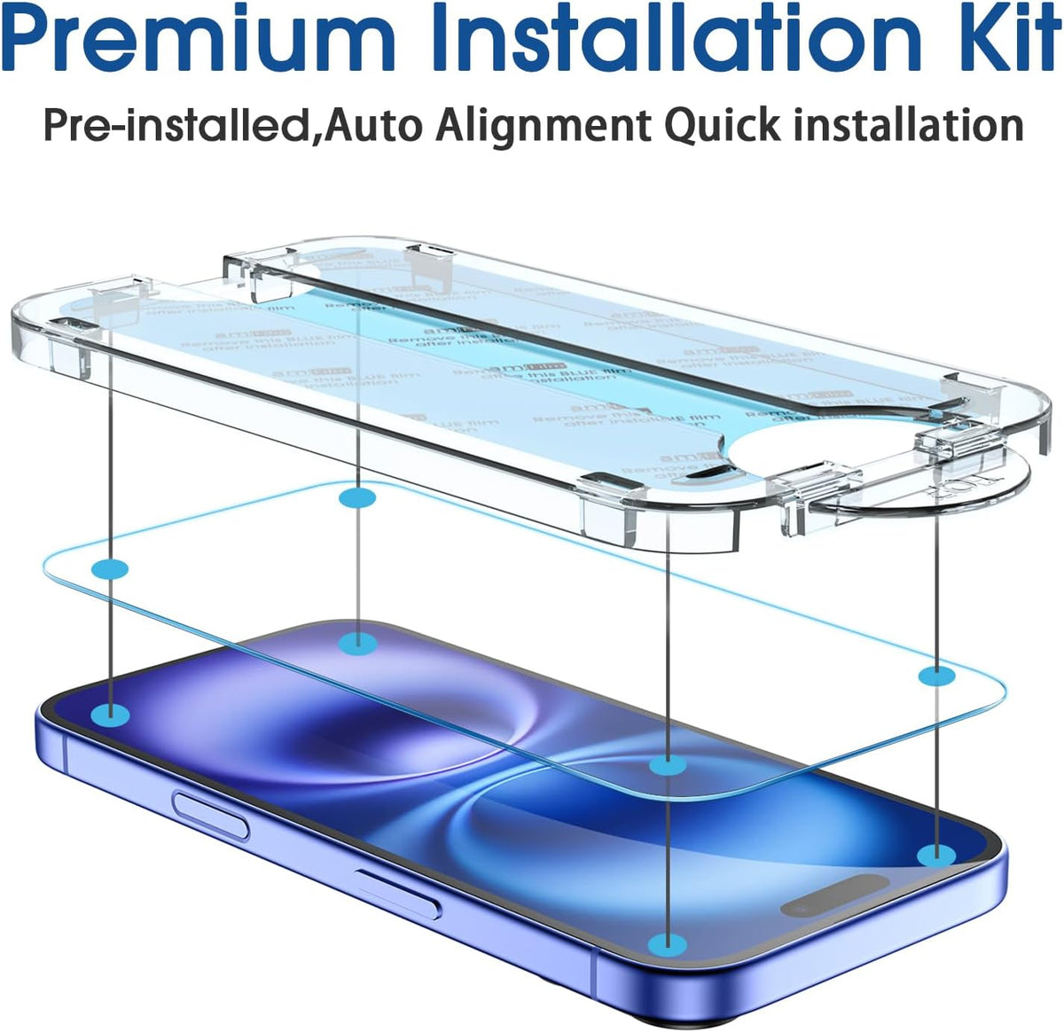 amFilm OneTouch for iPhone 18 Pro Max 6.9'' Screen Protector Tempered Glass