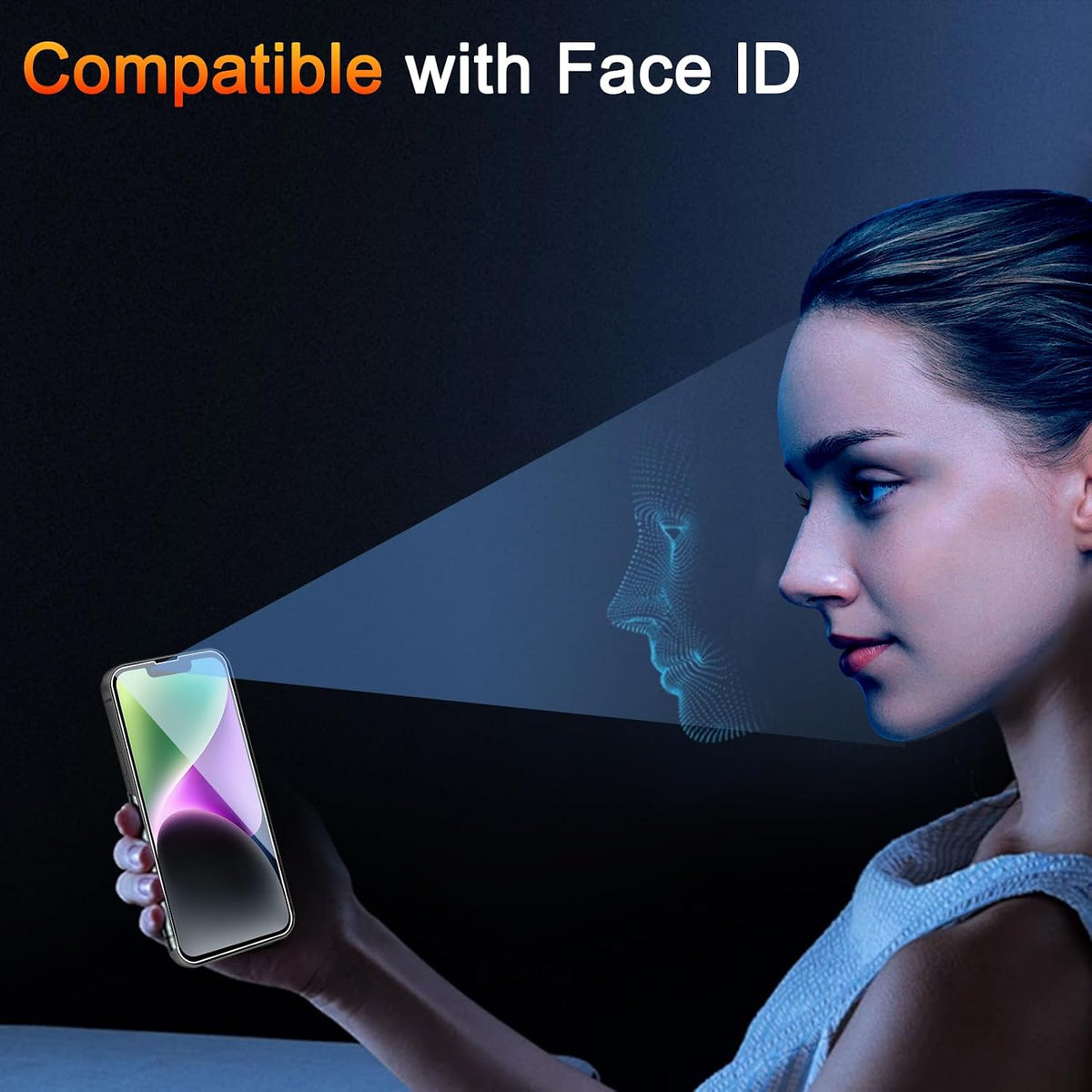 TZGZT 3 Pack Privacy Screen Protectors for iPhone Duo, Tempered Glass