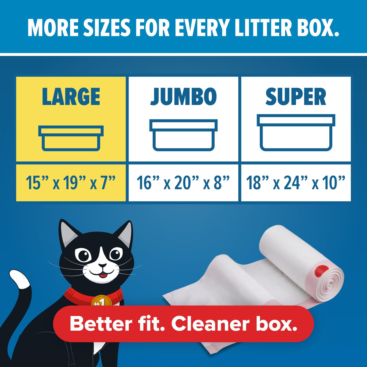 Jonny Cat Litter Box Liners Heavy Duty, Tear & Leak Resistant Jumbo 15ct