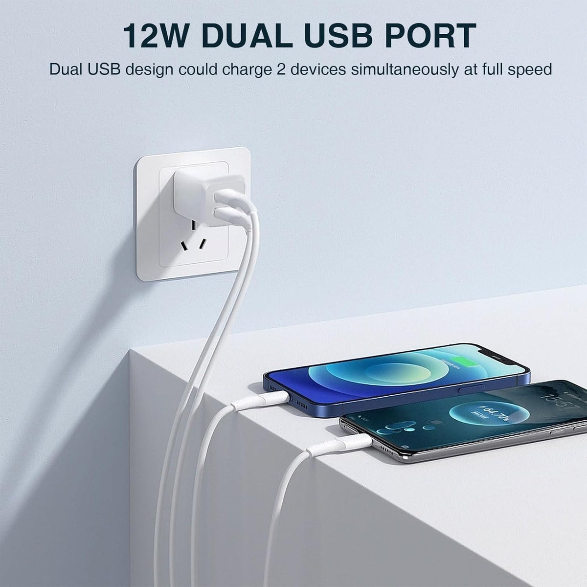 USB A Wall Charger,Dual Port Cube Power Adapter Charger Plug Block Charger