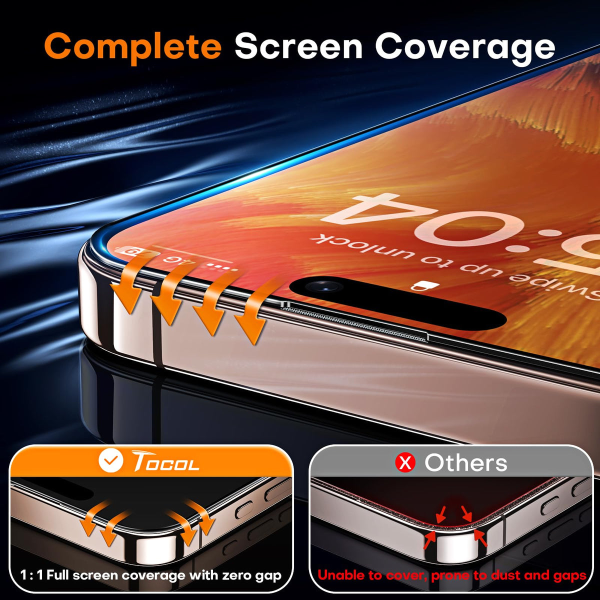 TOCOL for iPhone 17 Screen Protector, Easy Installation