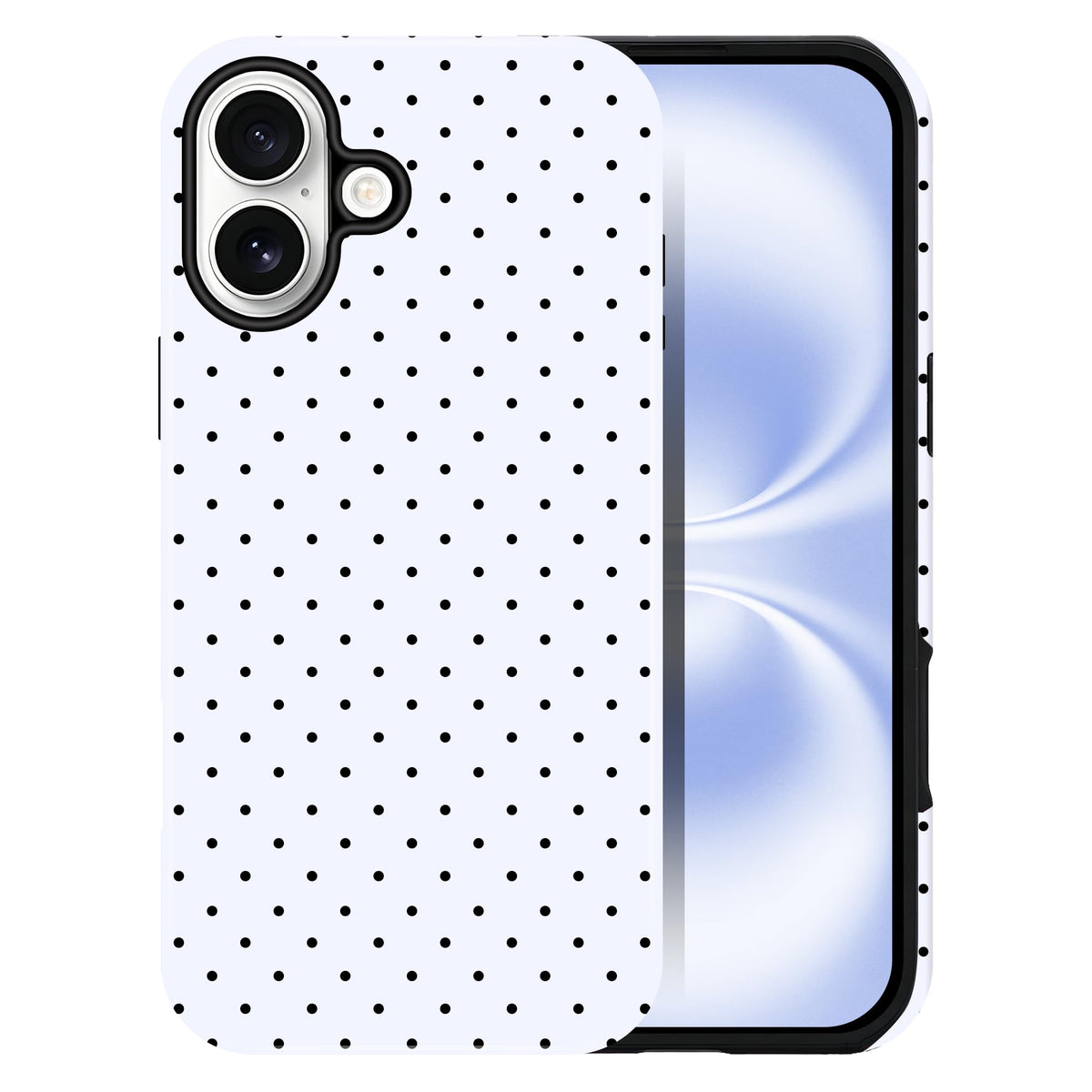 Polka Dot Pattern Phone Case for iPhone 17 6.3", White