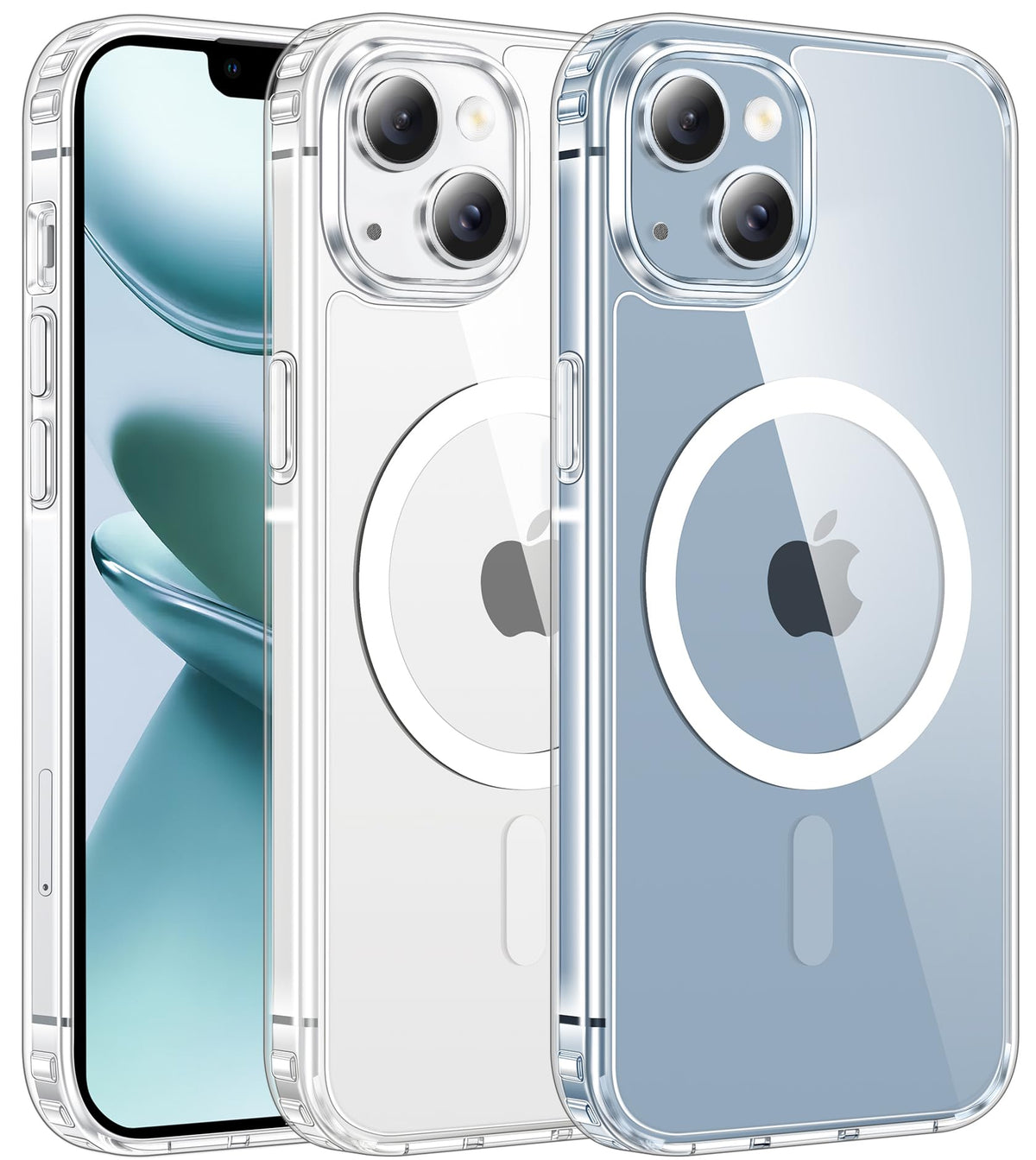 FNTCASE Magnetic for iPhone 15/14/13 Case, Clear