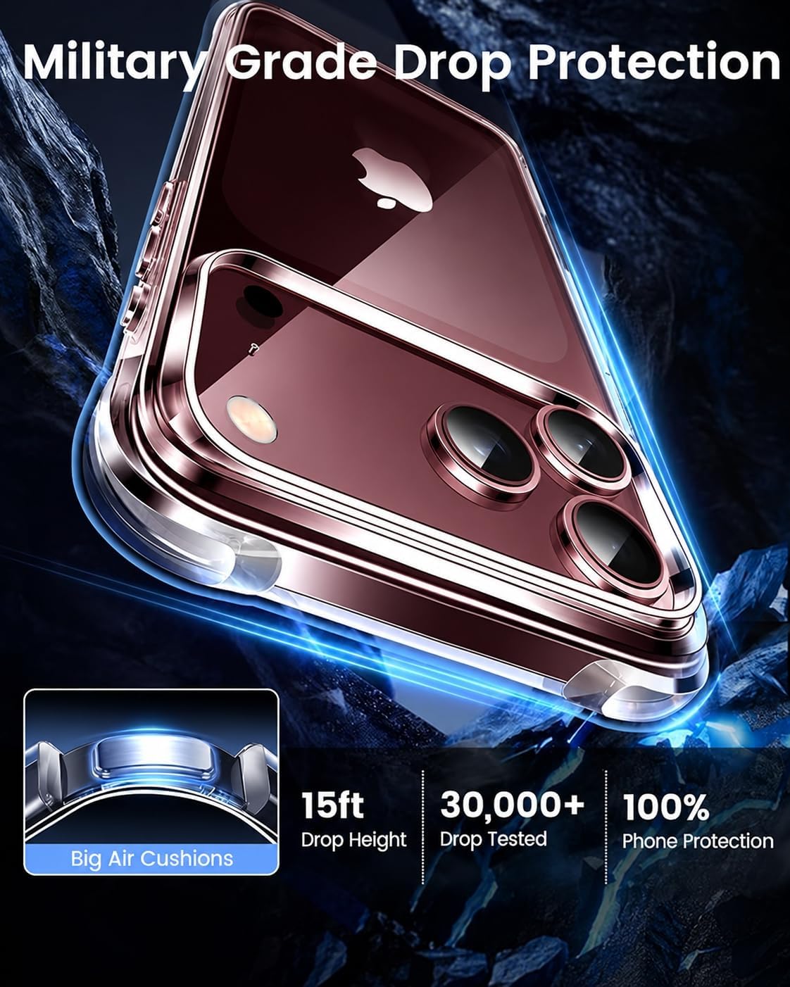 Mkeke for iPhone 18 Pro Max Case Clear [Not-Yellowing]