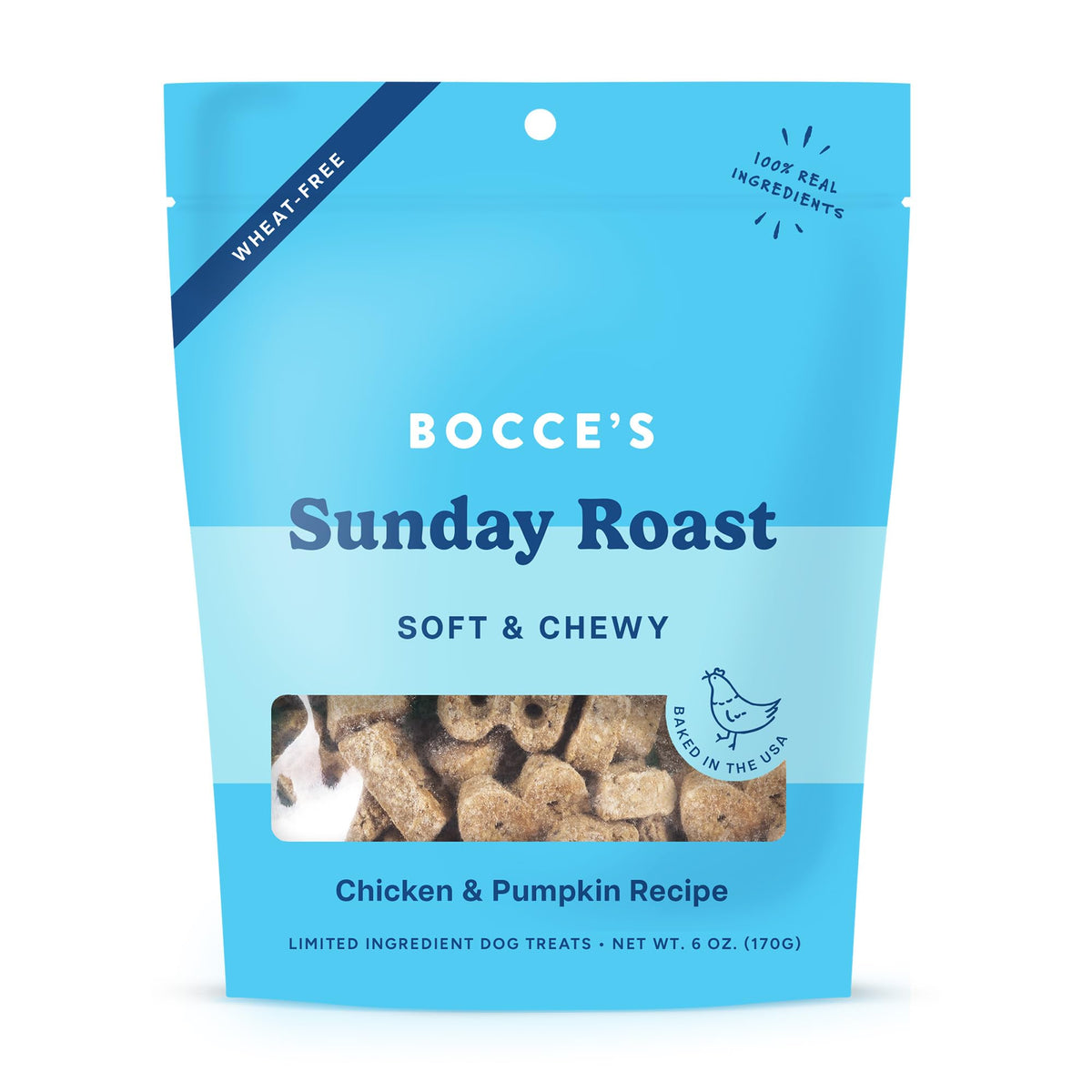 Bocce's Bakery Say Moo Soft & Chewy Dog Treats, Beef & Cheddar Flavor, 6 oz