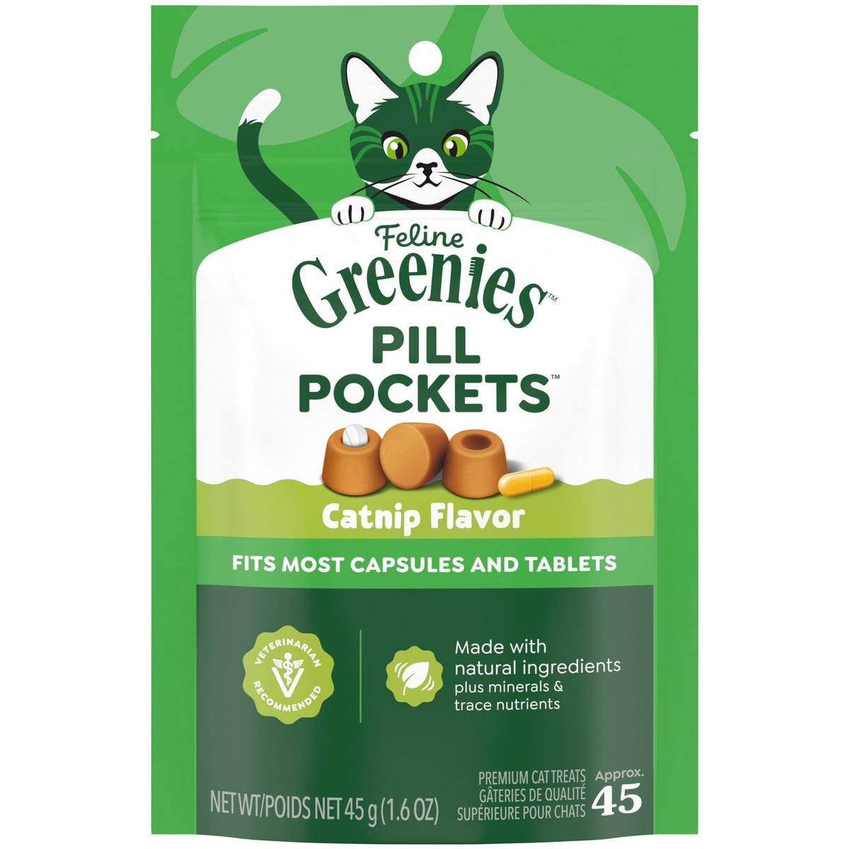 Greenies Feline Pill Pockets Soft Cat Treats, Chicken Flavor, 85 count