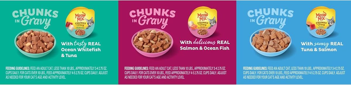 Meow Mix Seafood Favorites, Wet Food Variety Pack, 12 Cups