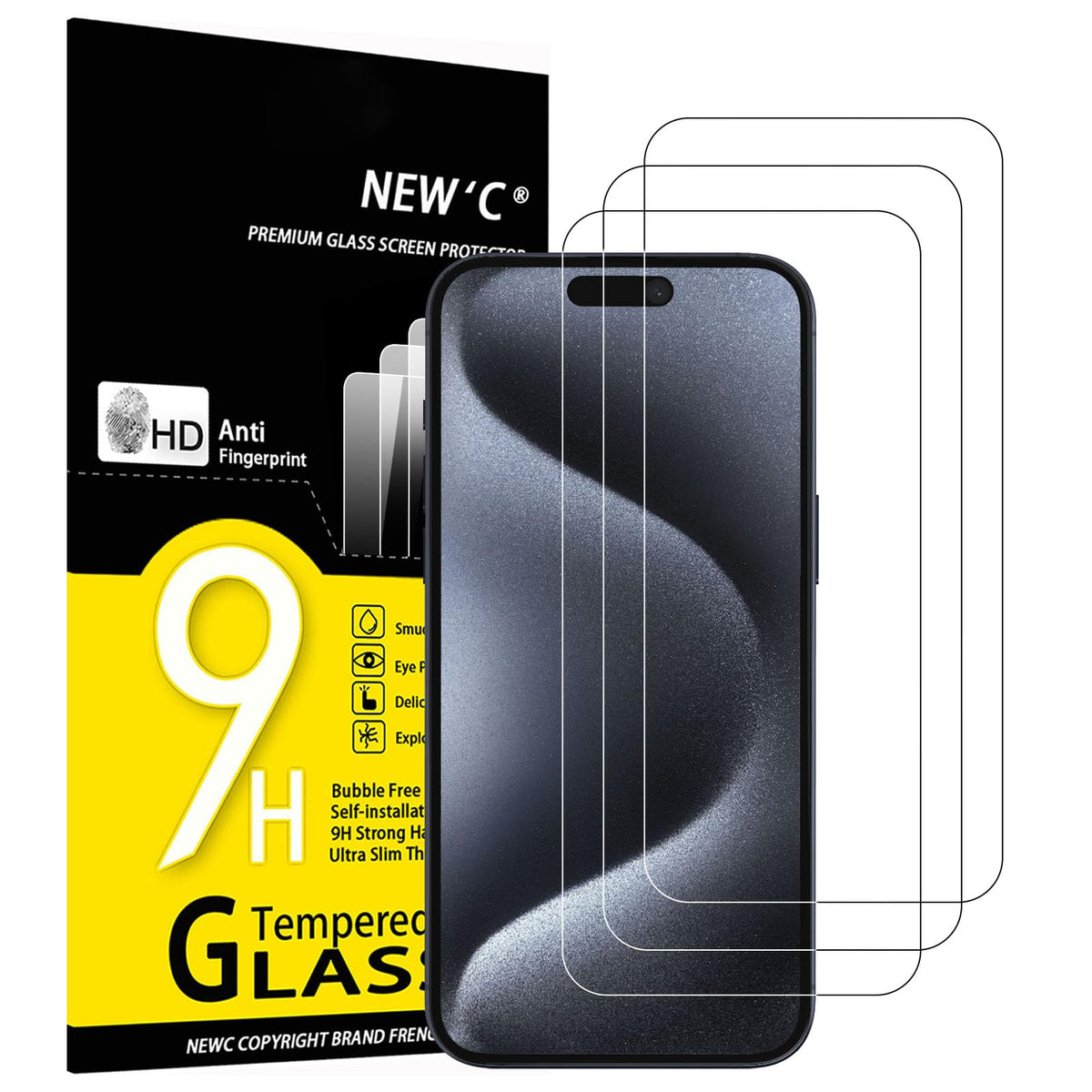 NEW'C for iPhone 17 Pro Max, iPhone 16 Pro Max Screen Protector HD Clear