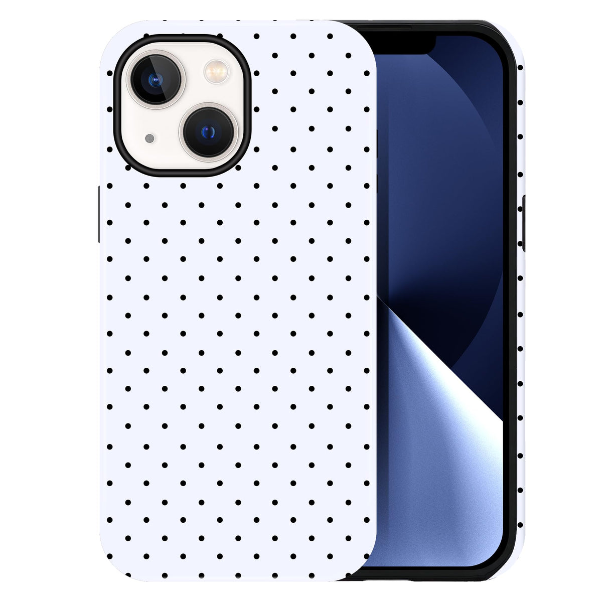 Polka Dot Pattern Phone Case for iPhone 17 6.3", White