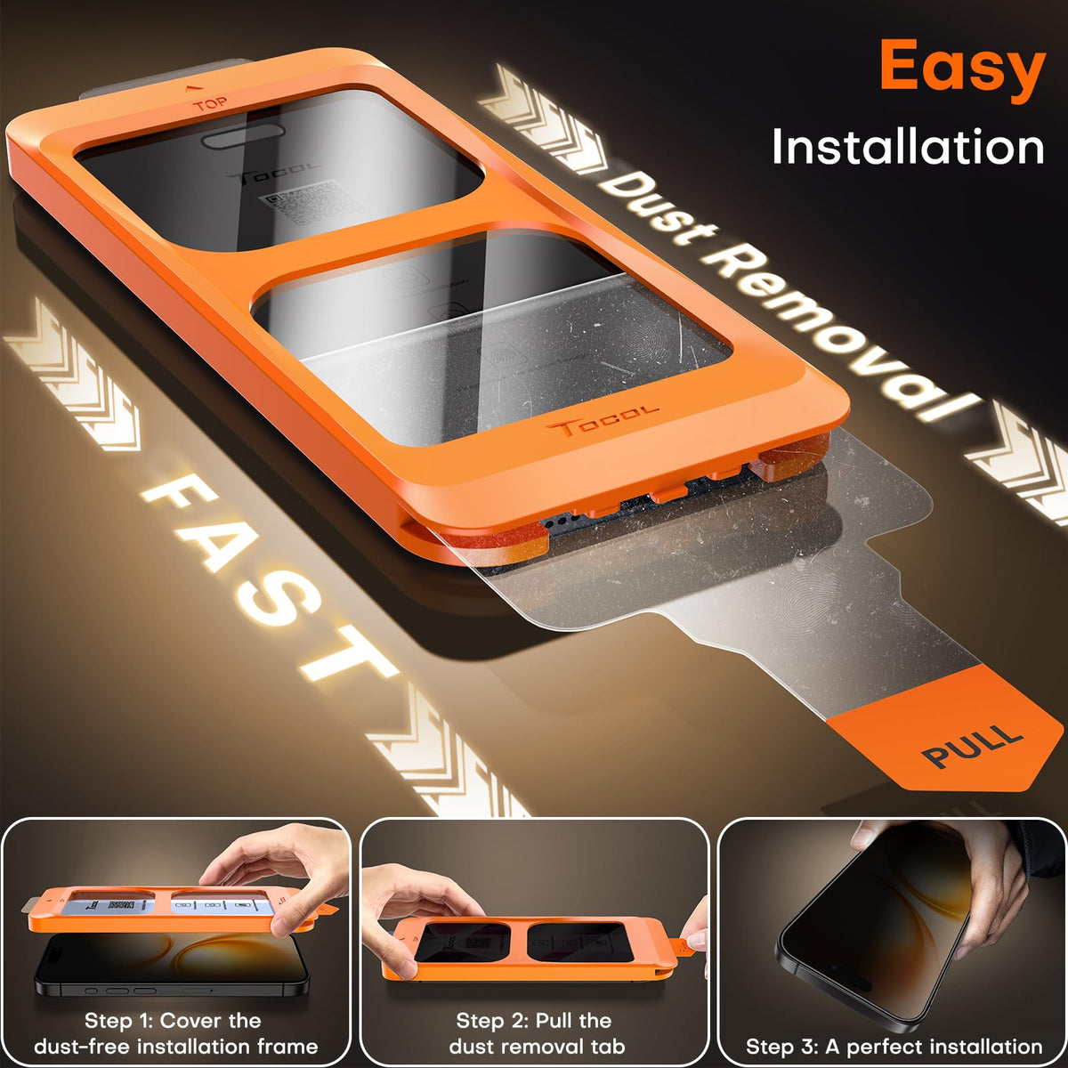 TOCOL for iPhone 17 Screen Protector, Easy Installation