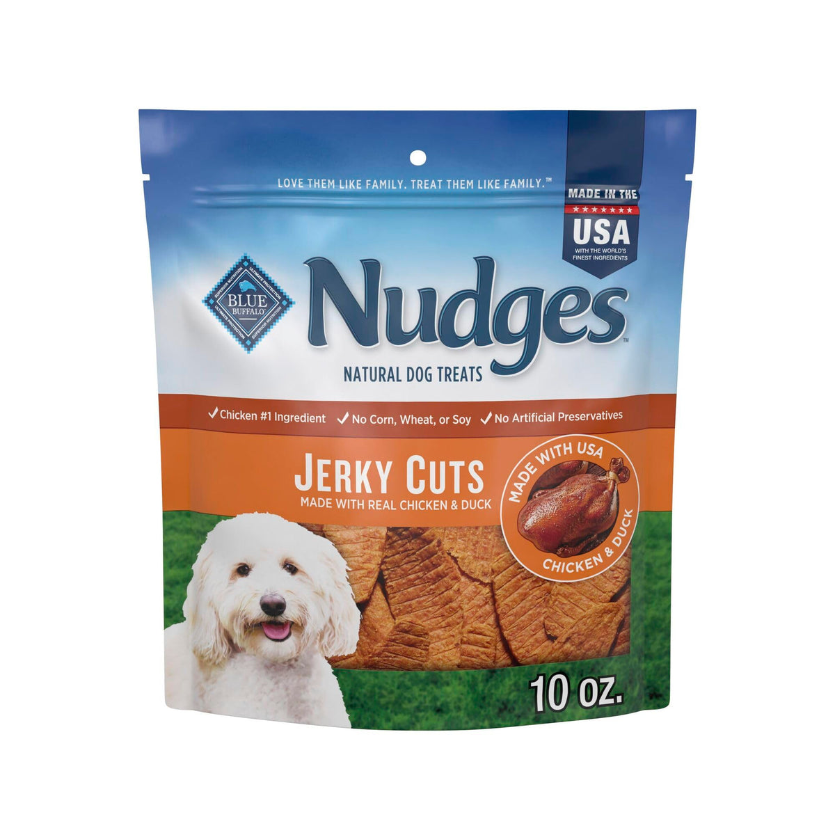 Blue Buffalo Nudges Jerky Cuts Steak Dog Treats, 10 oz