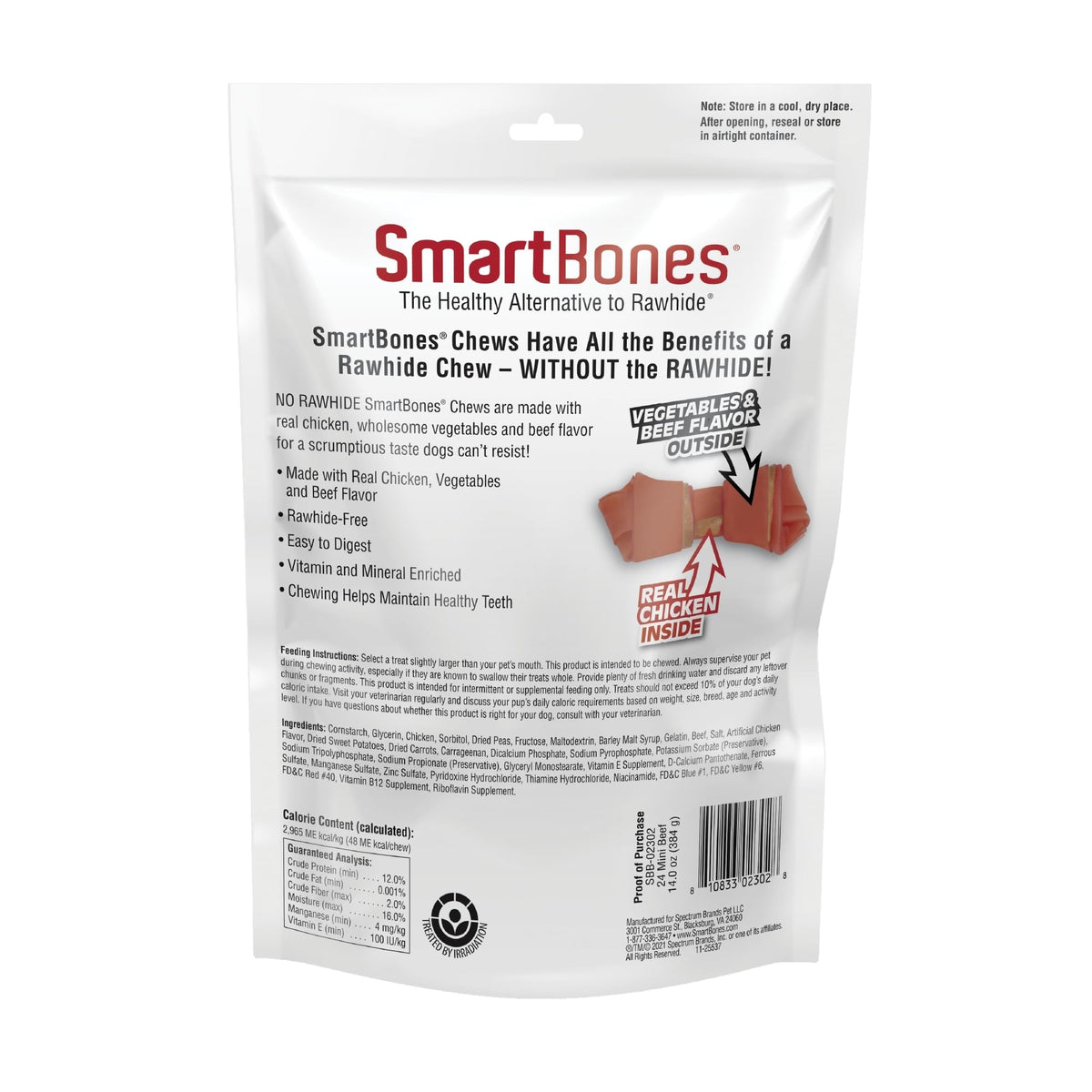 SmartBones Mini Bones Rawhide-Free Dog Treat, Real Peanut Butter, 24 Count