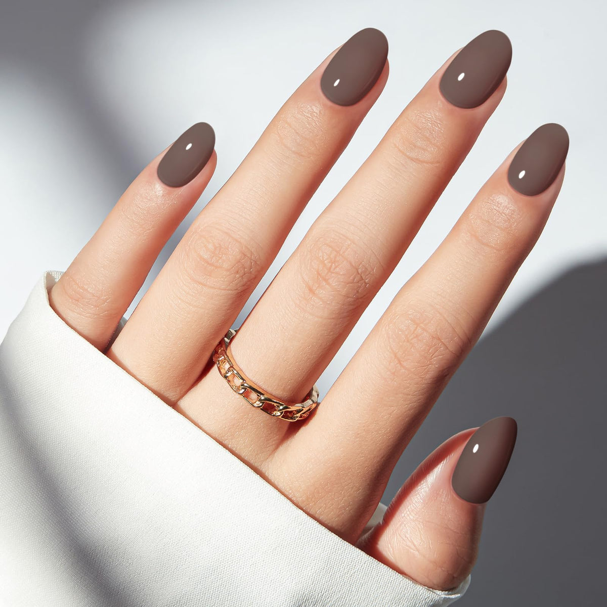 Modelones Black Press on Nails Short, Halloween Oval Fall Fake Nails