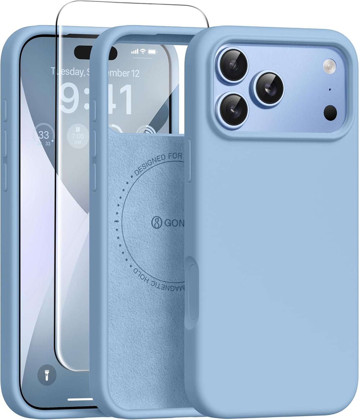GONEZ for iPhone 18 Pro Max Case/iPhone 17 Pro Max Case, Mist Blue