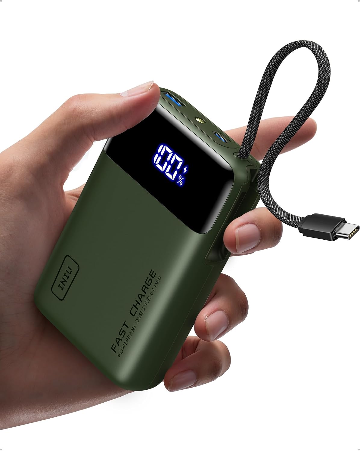 INIU Portable Charger, Smaller 45W Fast Charging Power Bank, 10000mAh Black