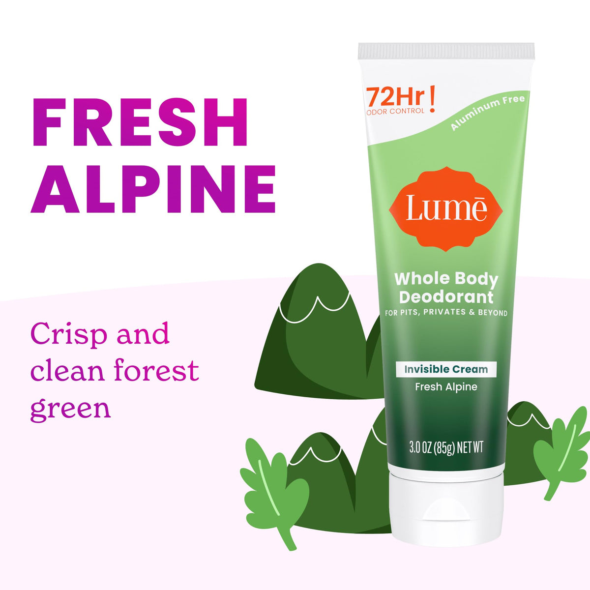 Lume Whole Body Deodorant - Cream Tube - 3 oz, 2 pk (Soft Powder)