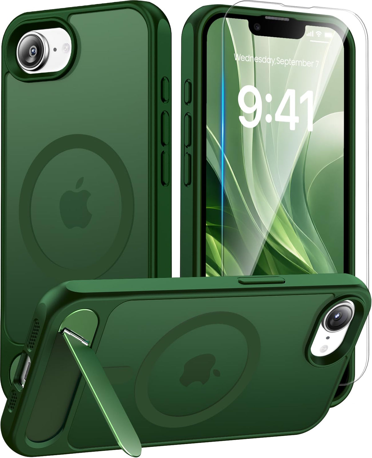 Magnetic for iPhone 16 Pro Case with Stand, Clear Matte