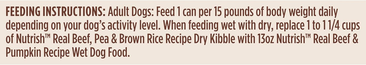 Nutrish Beef Paté Wet Dog Food, 13 oz. Can, 12 Pack (Rachael Ray)