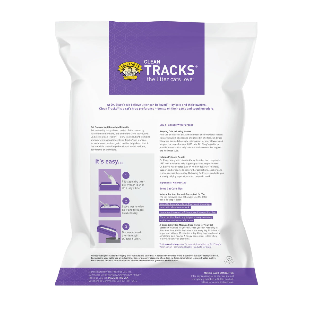 Dr. Elsey's Clean Tracks Clumping Clay Cat Litter 18 lb. Bag