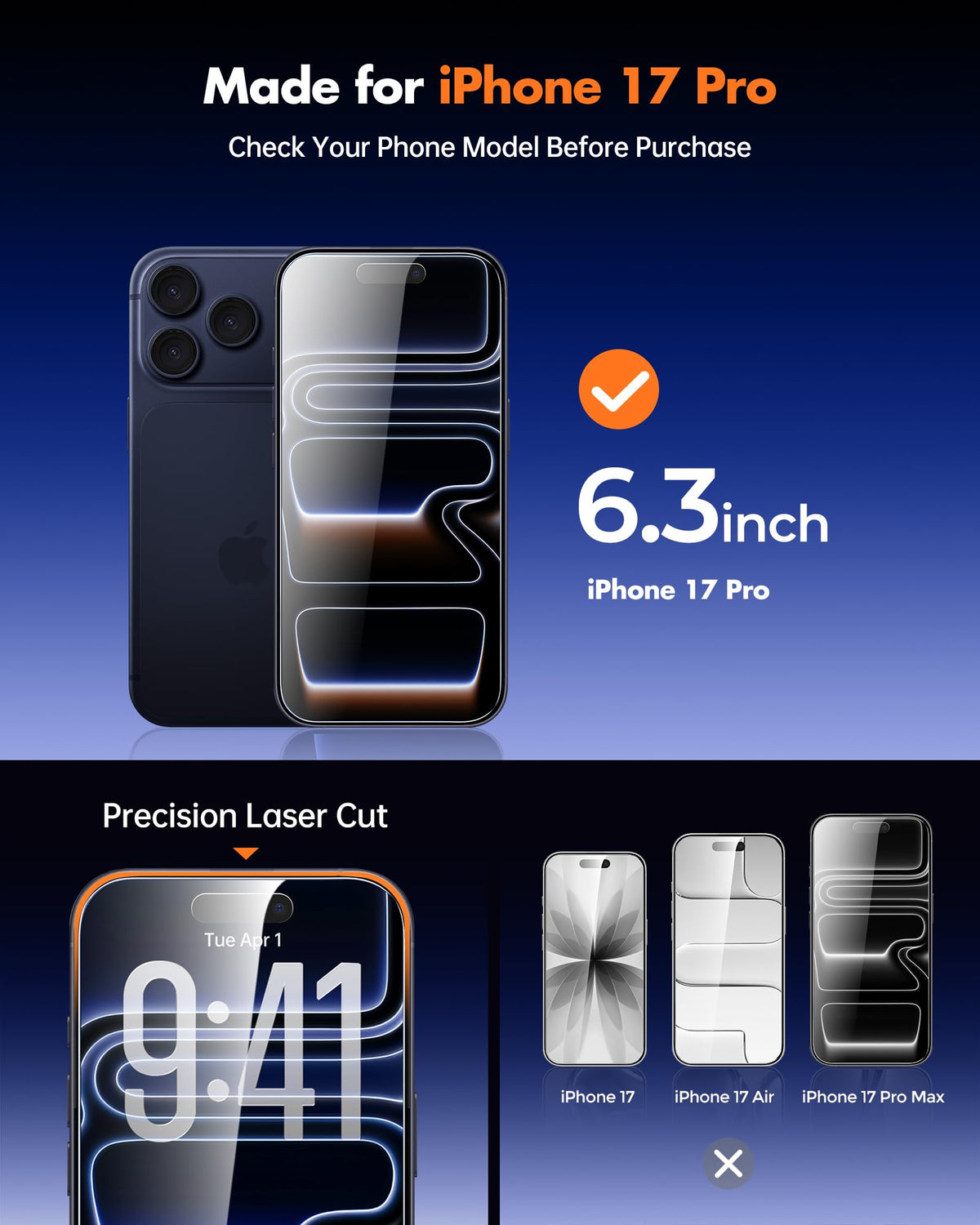 UNBREAKcable Privacy Screen Protector for iPhone 16 Pro, 2-Pack
