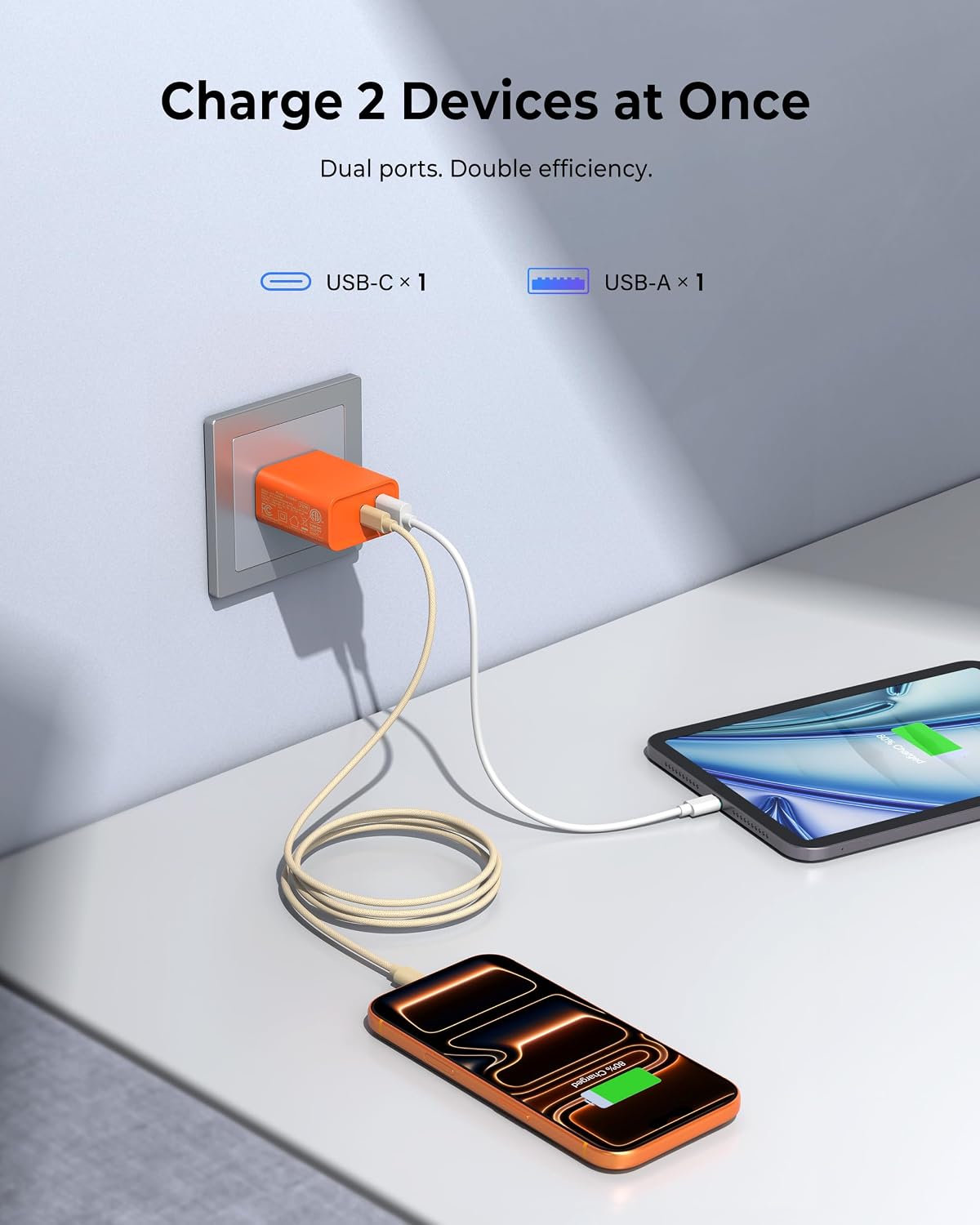 3 Pieces USB C Wall Charger for iPhone 14/15/16/17 Pro Max Plus Cube