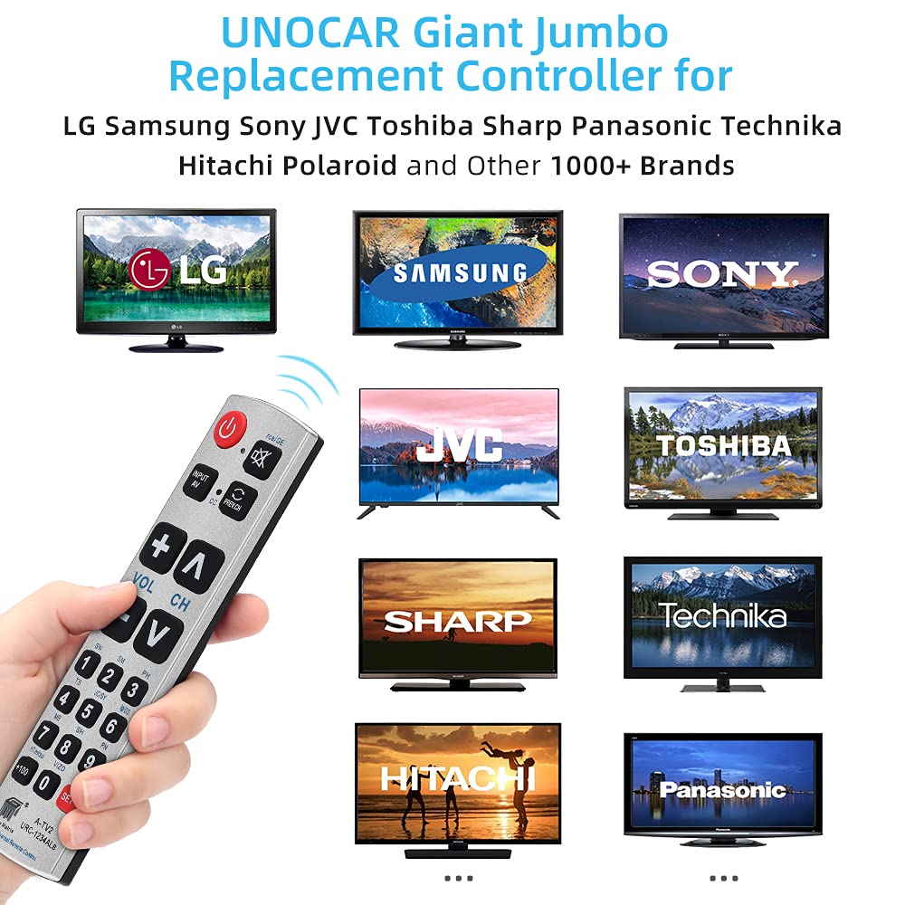 Seniors Elderly Big Button Universal Extra Large Remote Control UNOCAR