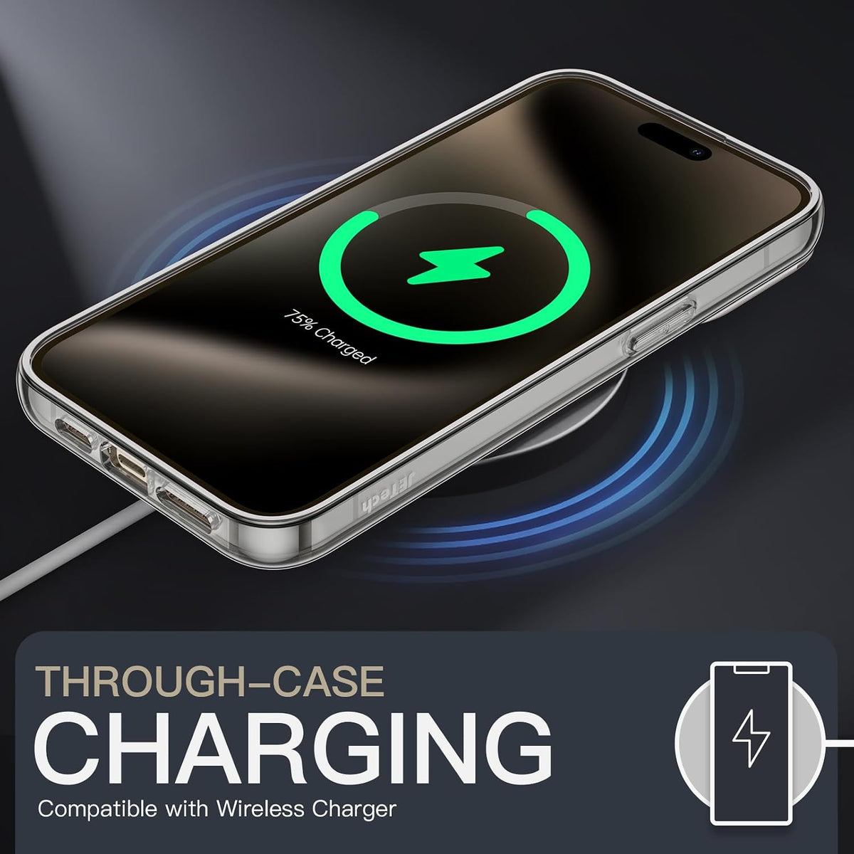 JETech Case for iPhone 15, Anti-Yellowing, Green