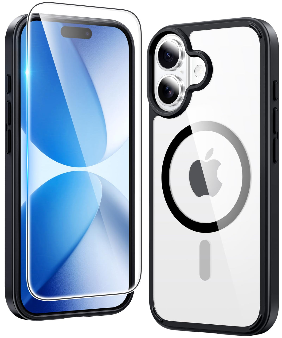 FNTCASE Magnetic for iPhone 15/14/13 Case, Clear