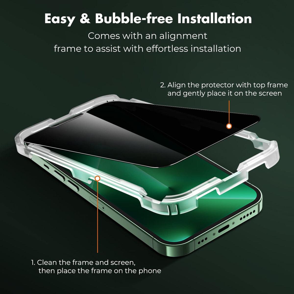 UNBREAKcable Privacy Screen Protector for iPhone 16 Pro, 2-Pack