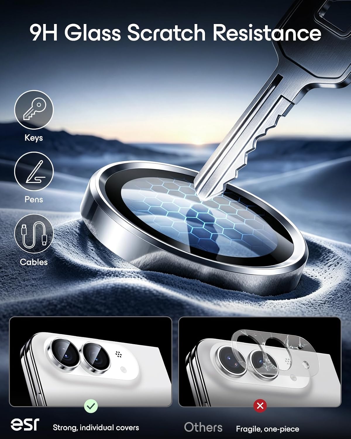 ESR for iPhone Duo Camera Lens Protector, 1 Pack, Blue